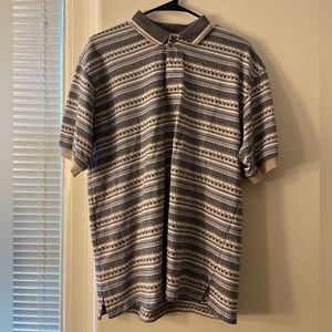 Brown Patterened Divots Polo